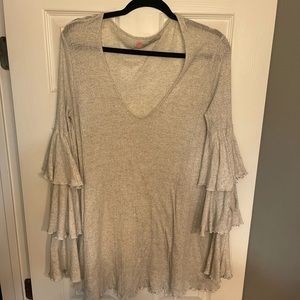 Free people beach - oversized ruffle dress- size L